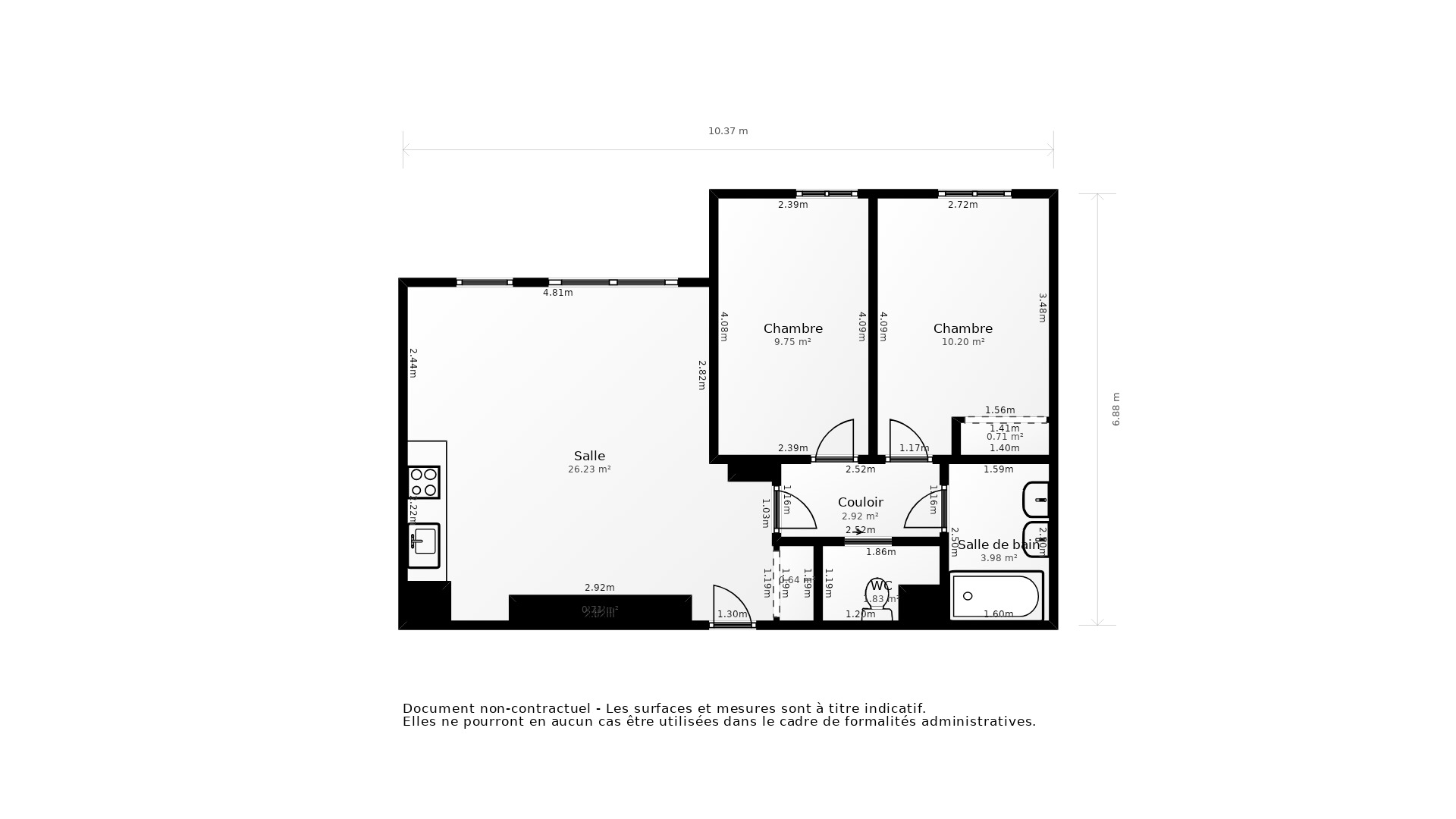 Vente Appartement TRAPPES - 3 pièces - 60 m² - (78190)