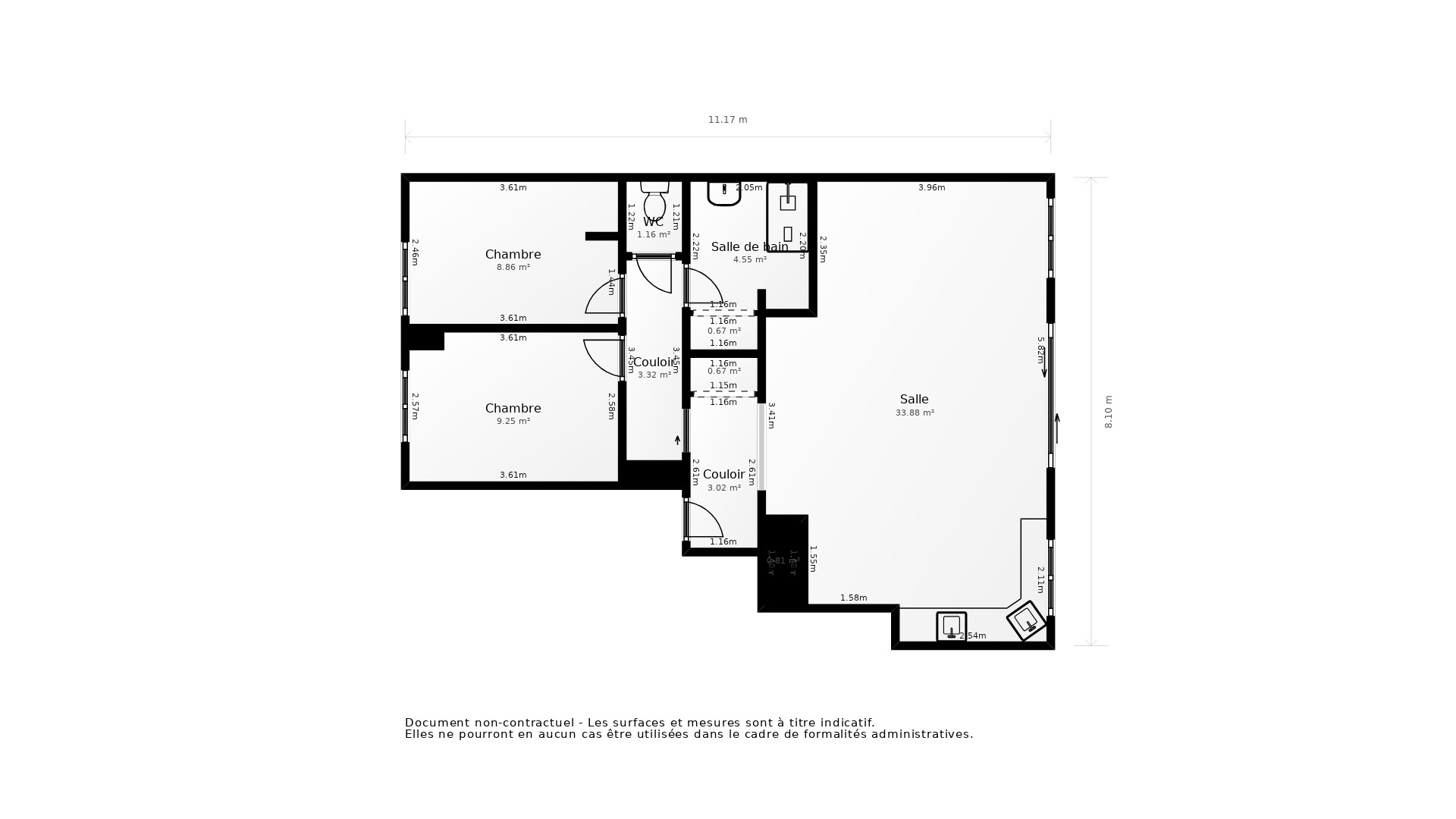 Vente Appartement TOULOUSE - 3 pièces - 65 m² - (31400)