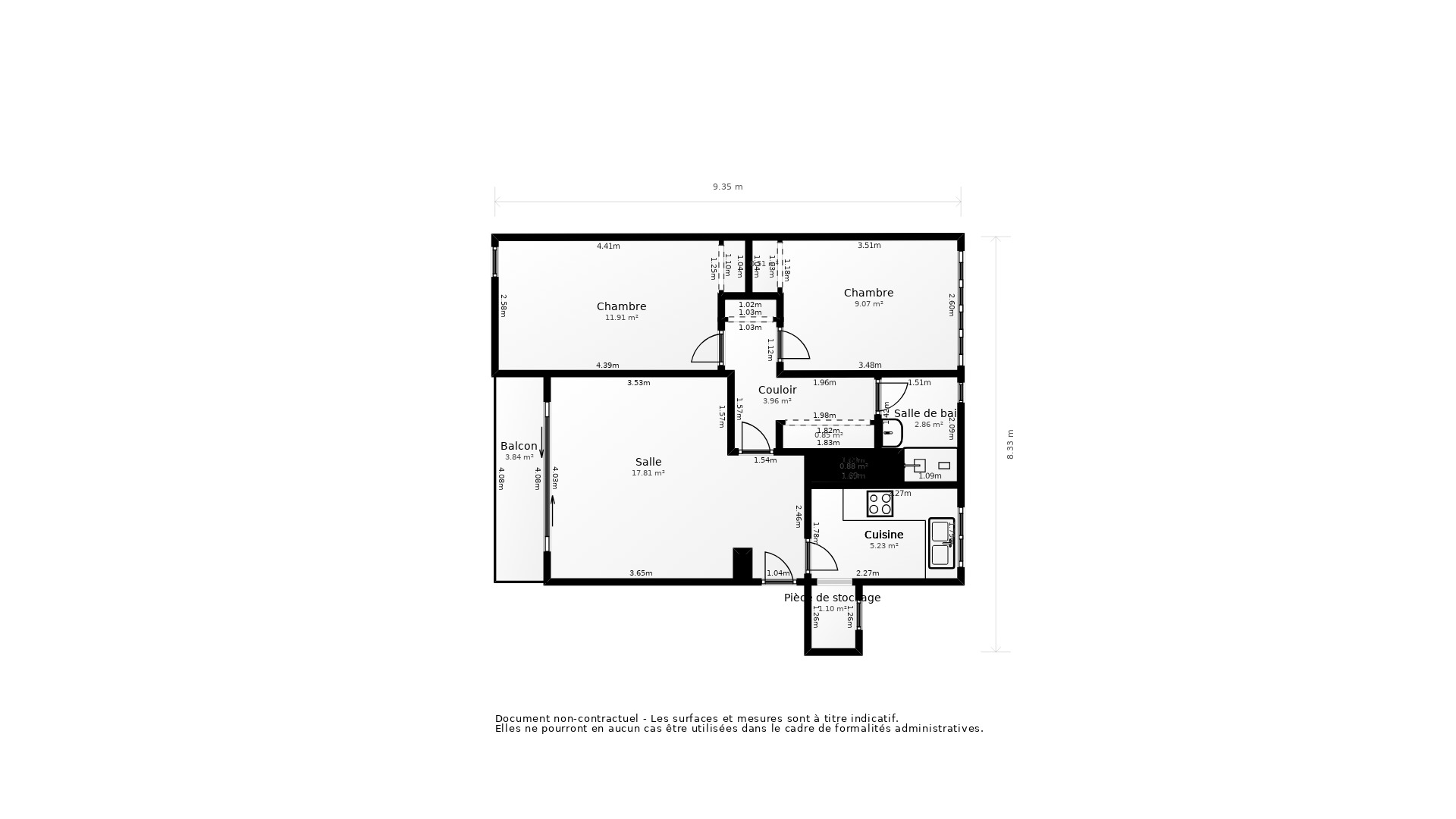 Vente Appartement GRADIGNAN - 3 pièces - 58 m² - (33170)
