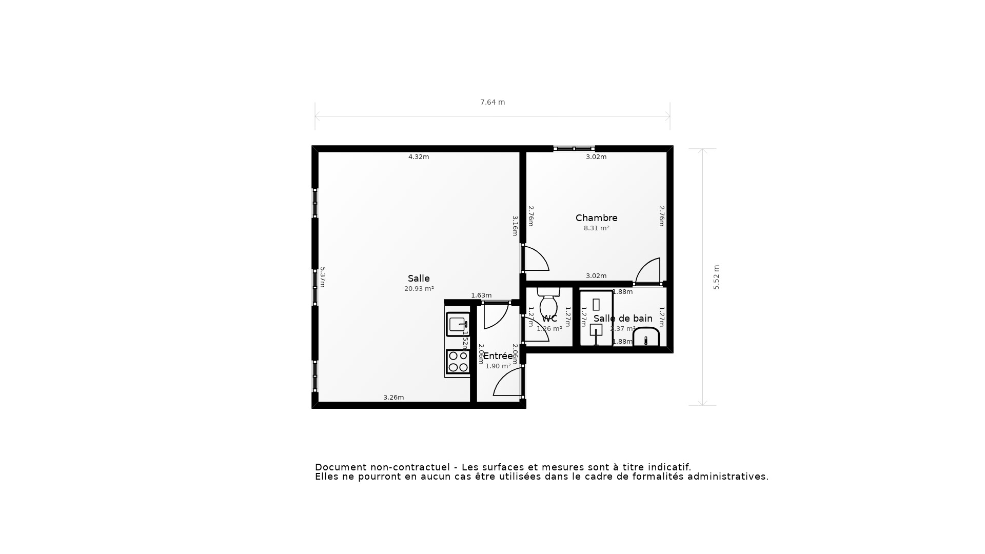 Vente Appartement BORDEAUX - 2 pièces - 36 m² - (33000)
