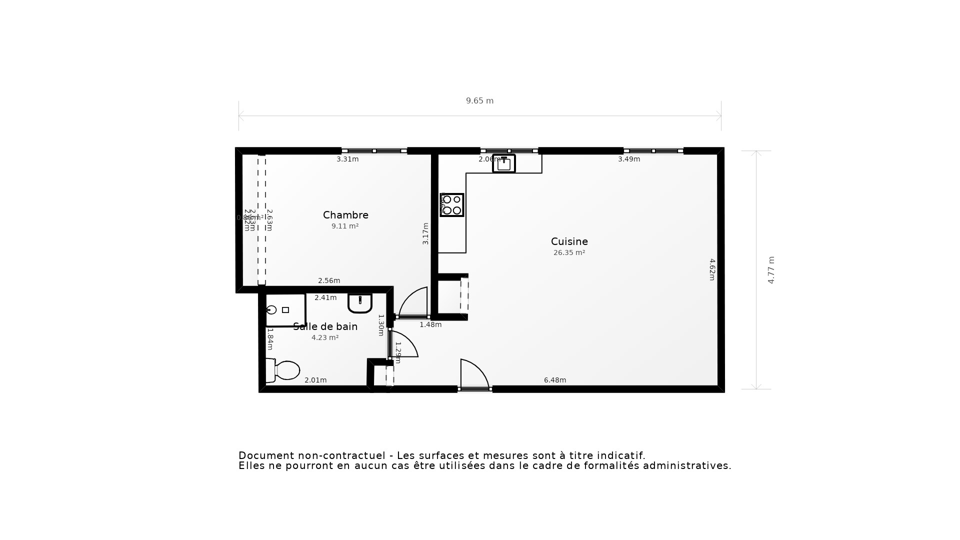 Vente Appartement LE HAILLAN - 2 pièces - 50 m² - (33185)