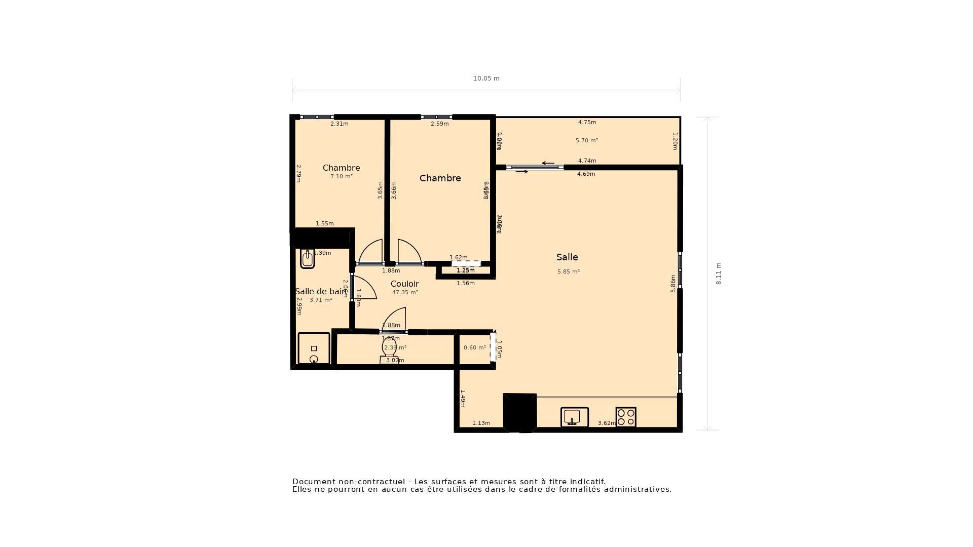 Vente Appartement VILLENAVE D ORNON - 3 pièces - 65 m² - (33140)