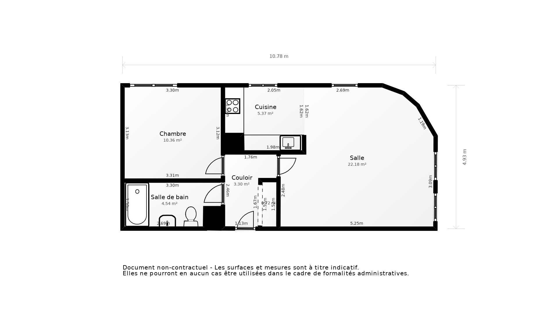 Vente Appartement BORDEAUX - 2 pièces - 48 m² - (33300)