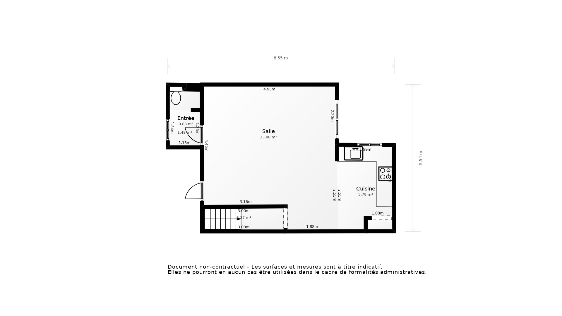 Vente Appartement BORDEAUX - 3 pièces - 56 m² - (33000)