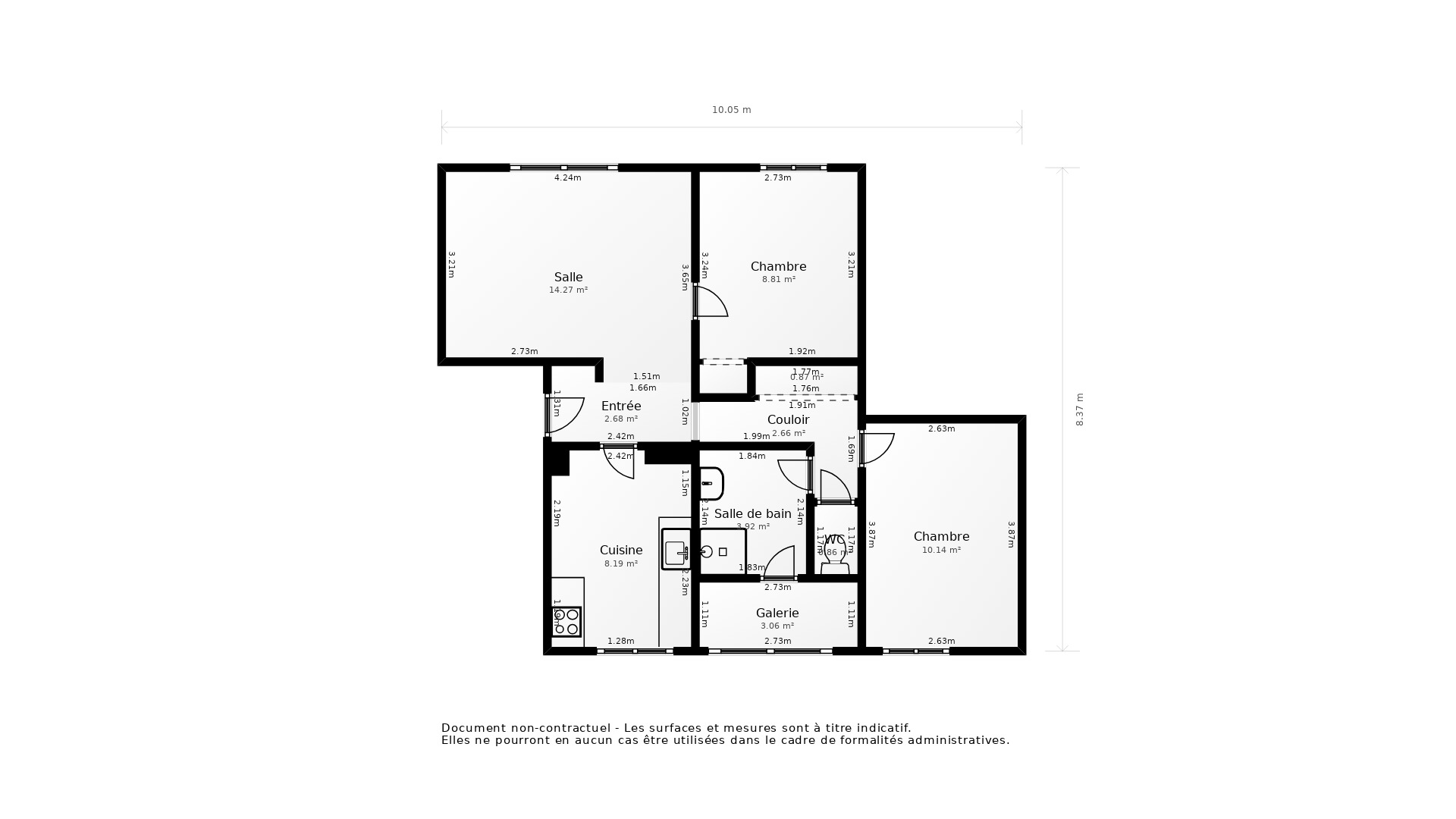 Vente Appartement MERIGNAC - 3 pièces - 56 m² - (33700)