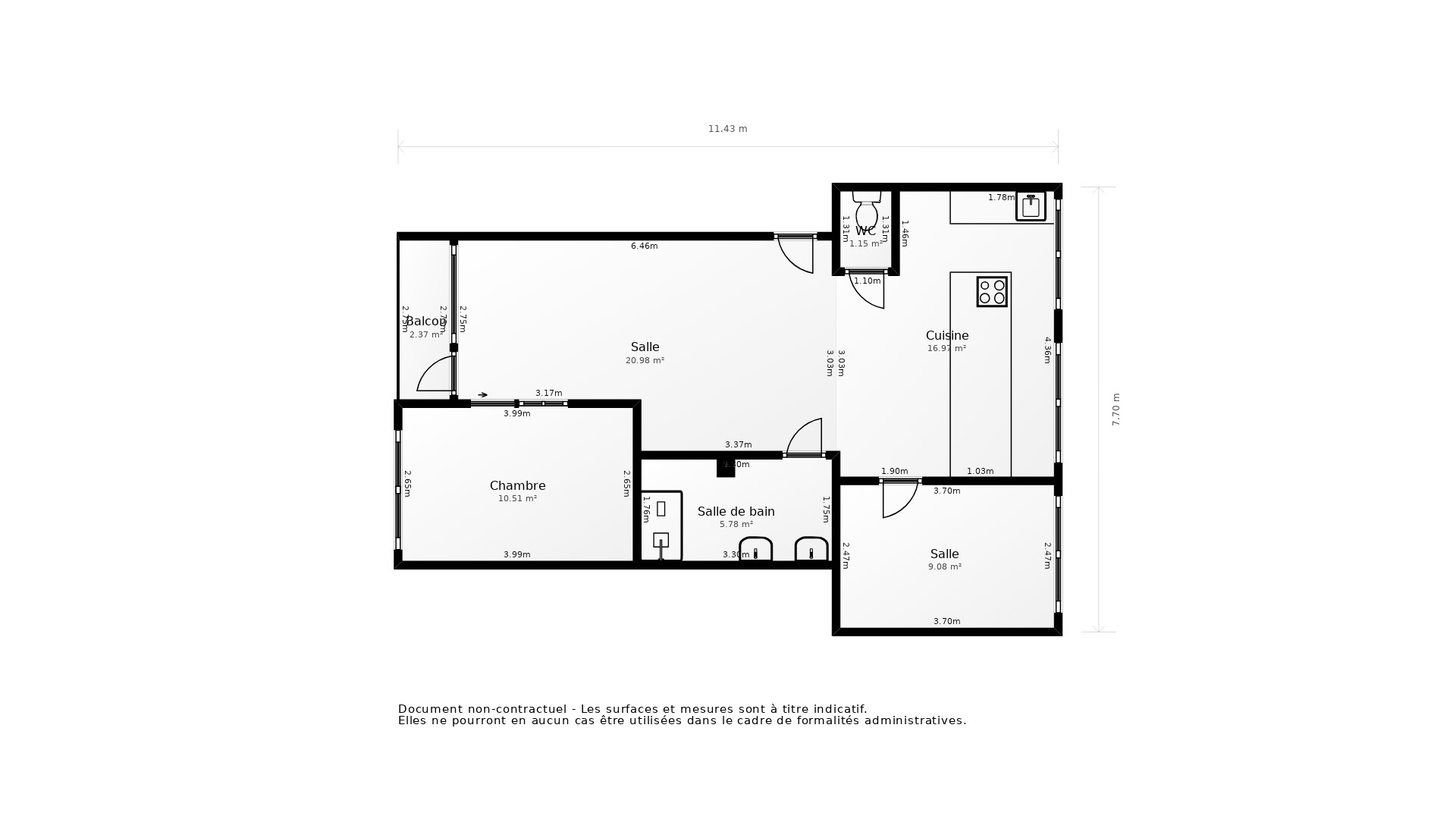 Vente Appartement VILLEURBANNE - 3 pièces - 60 m² - (69100)