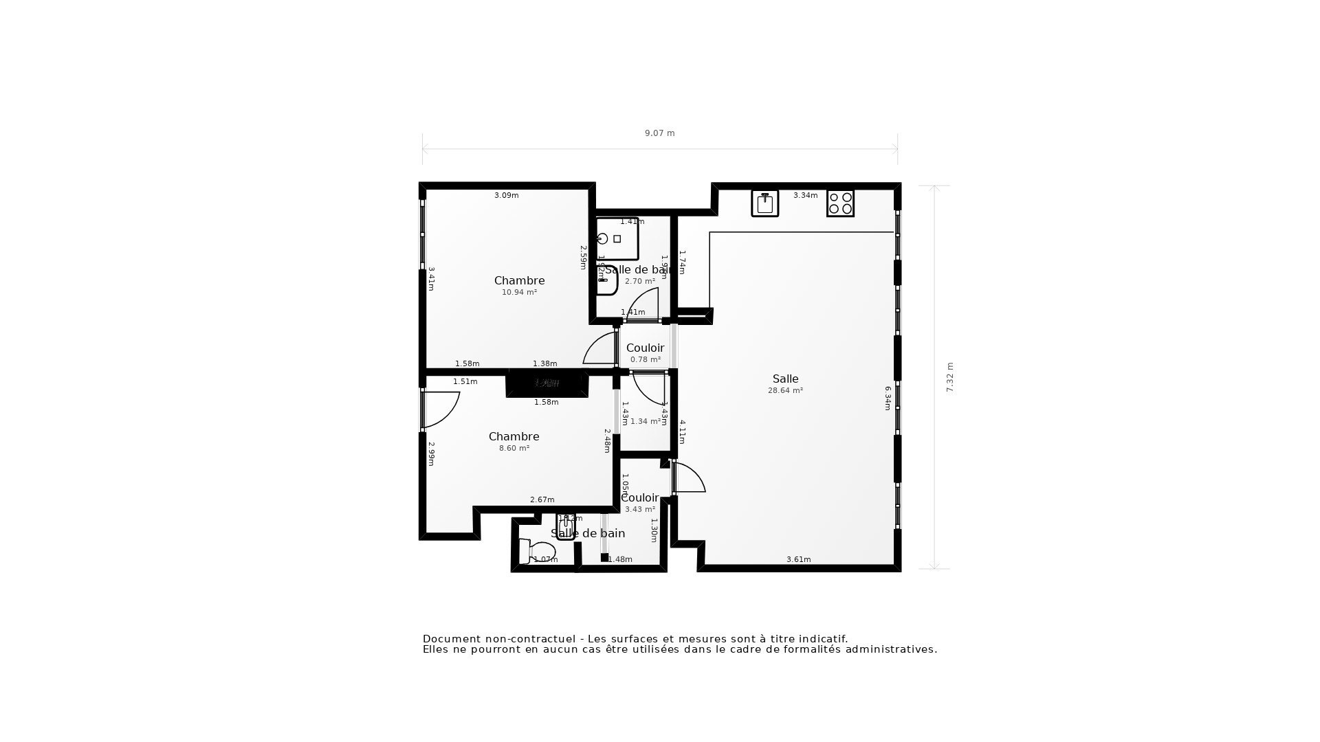 Vente Appartement TOULOUSE - 3 pièces - 57 m² - (31400)