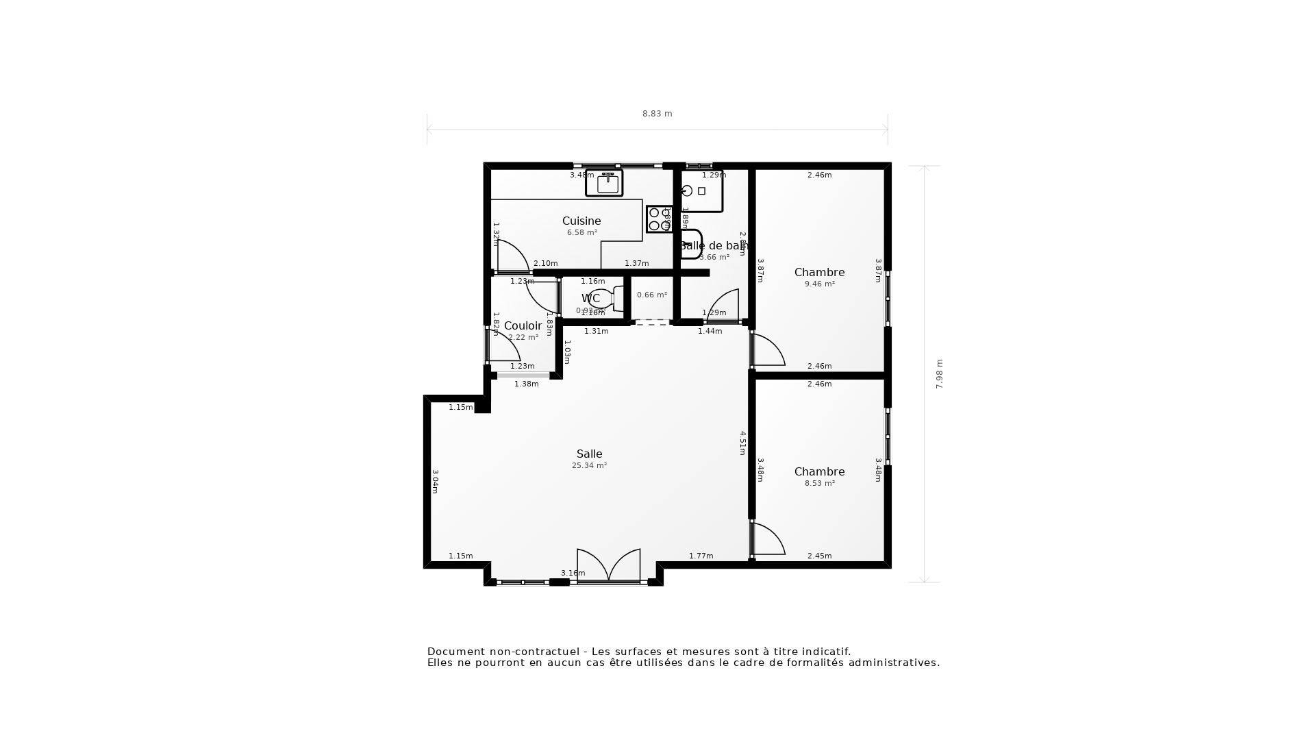 Vente Appartement BREST - 3 pièces - 61,5 m² - (29200)