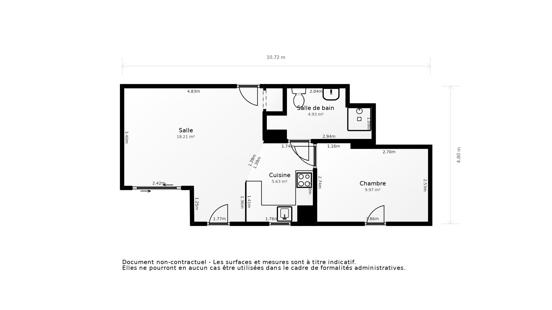 Vente Appartement BORDEAUX - 2 pièces - 44 m² - (33300)