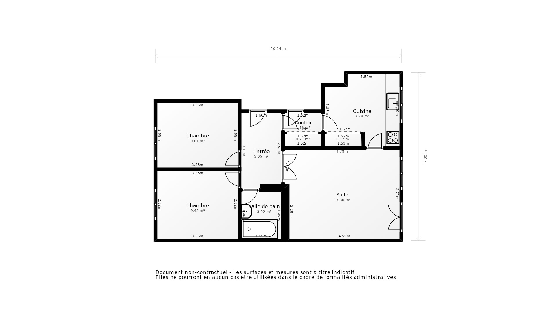 Vente Appartement ROCHEFORT - 3 pièces - 57 m² - (17300)