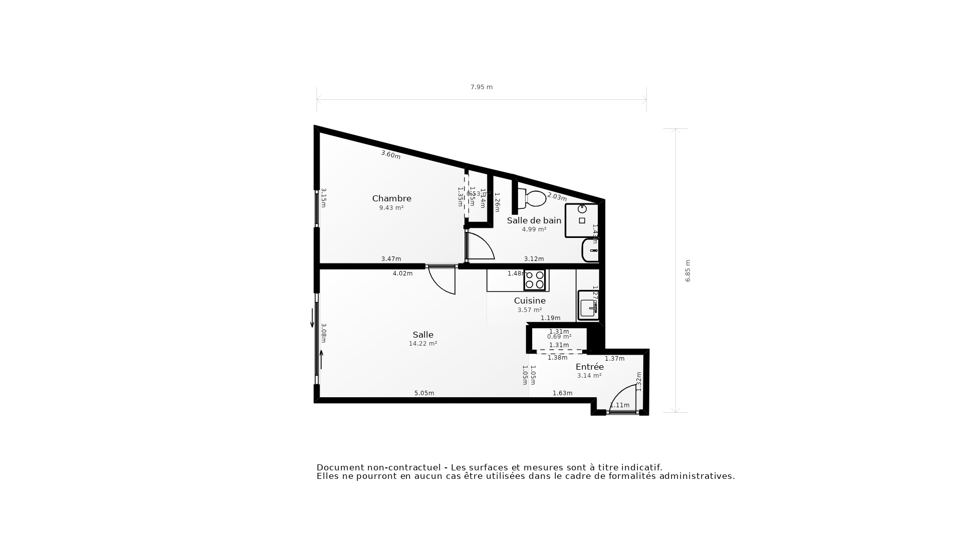 Vente Appartement LE HAILLAN - 2 pièces - 46 m² - (33185)