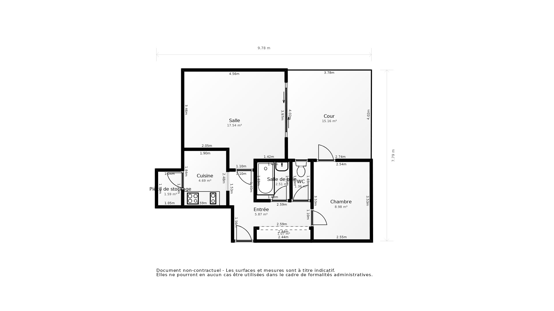 Vente Appartement BORDEAUX - 2 pièces - 47 m² - (33000)