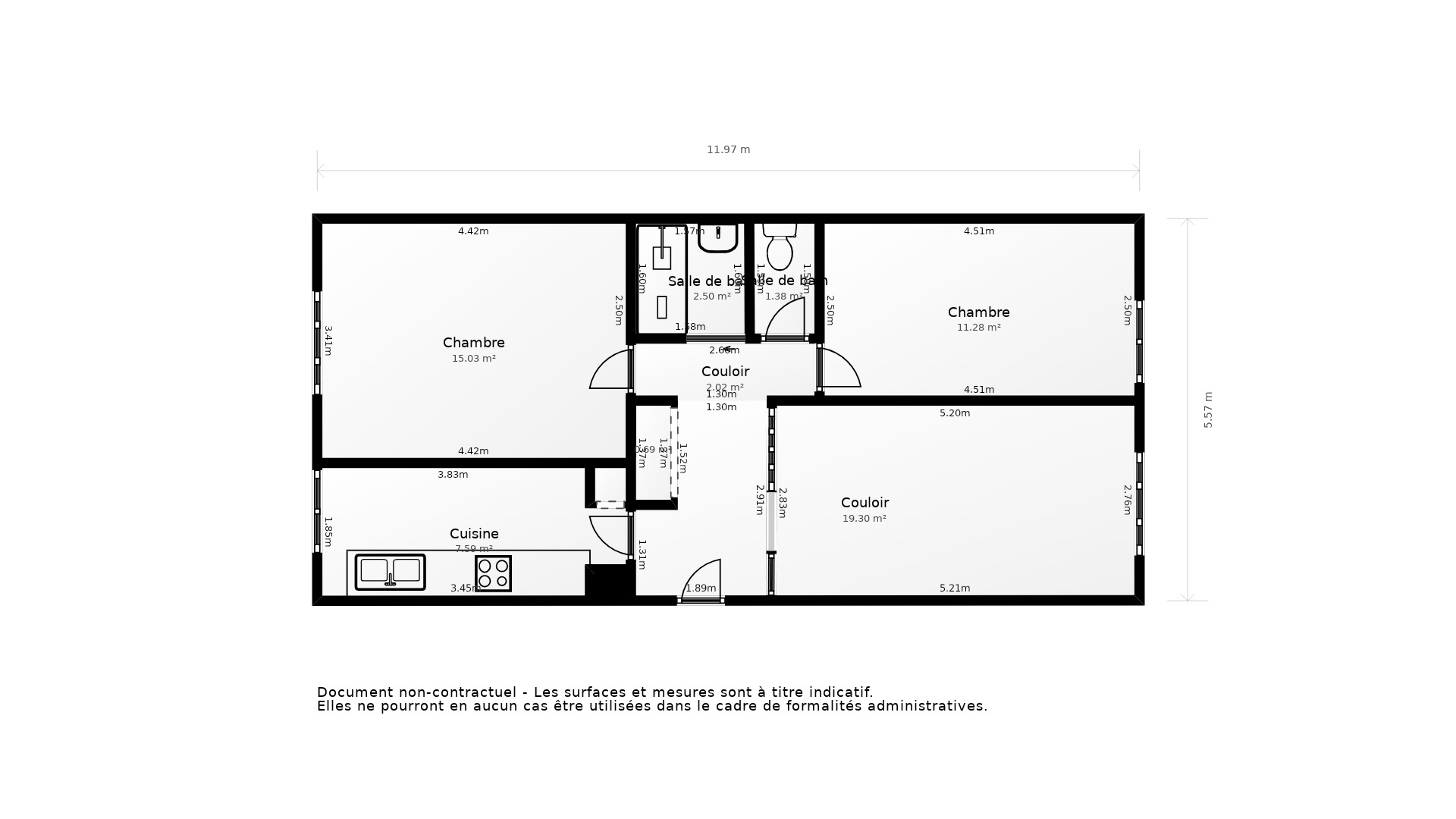 Vente Appartement L ISLE ADAM - 3 pièces - 66 m² - (95290)