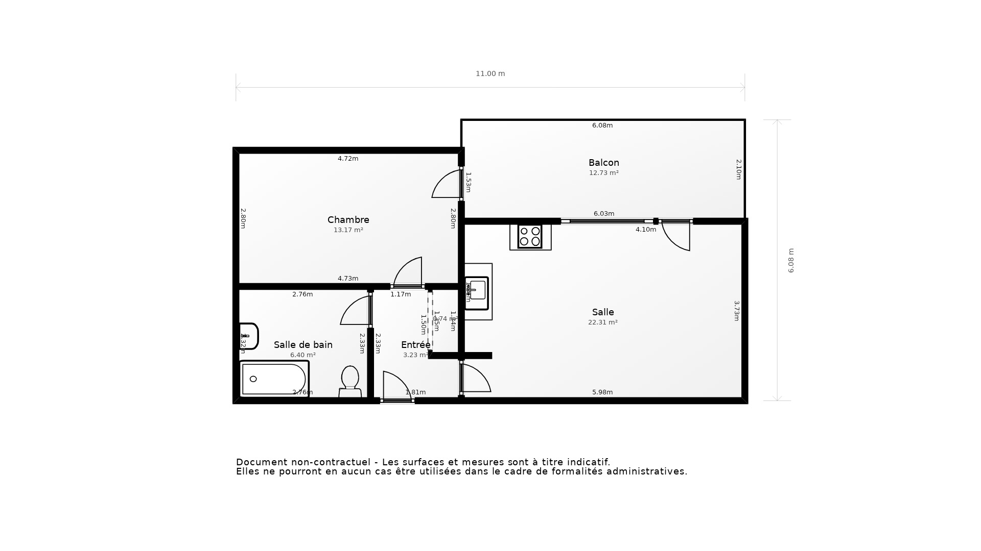 Vente Appartement BORDEAUX - 2 pièces - 46 m² - (33300)