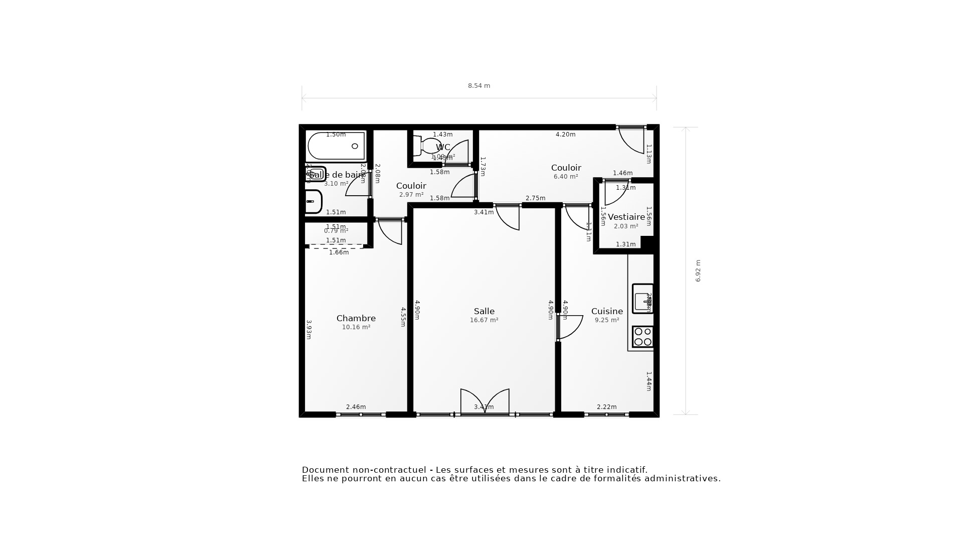 Vente Appartement GRADIGNAN - 2 pièces - 53 m² - (33170)