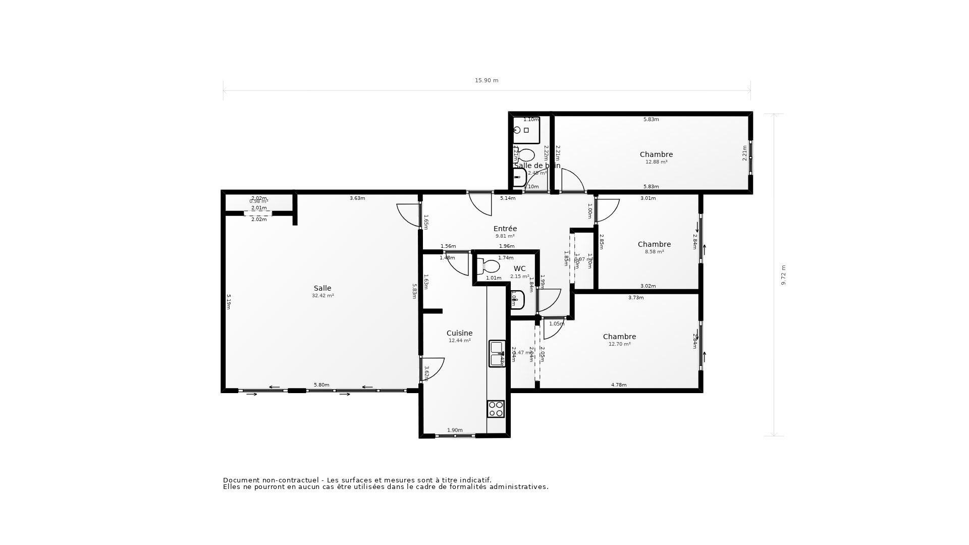 Vente Appartement GRADIGNAN - 5 pièces - 102 m² - (33170)