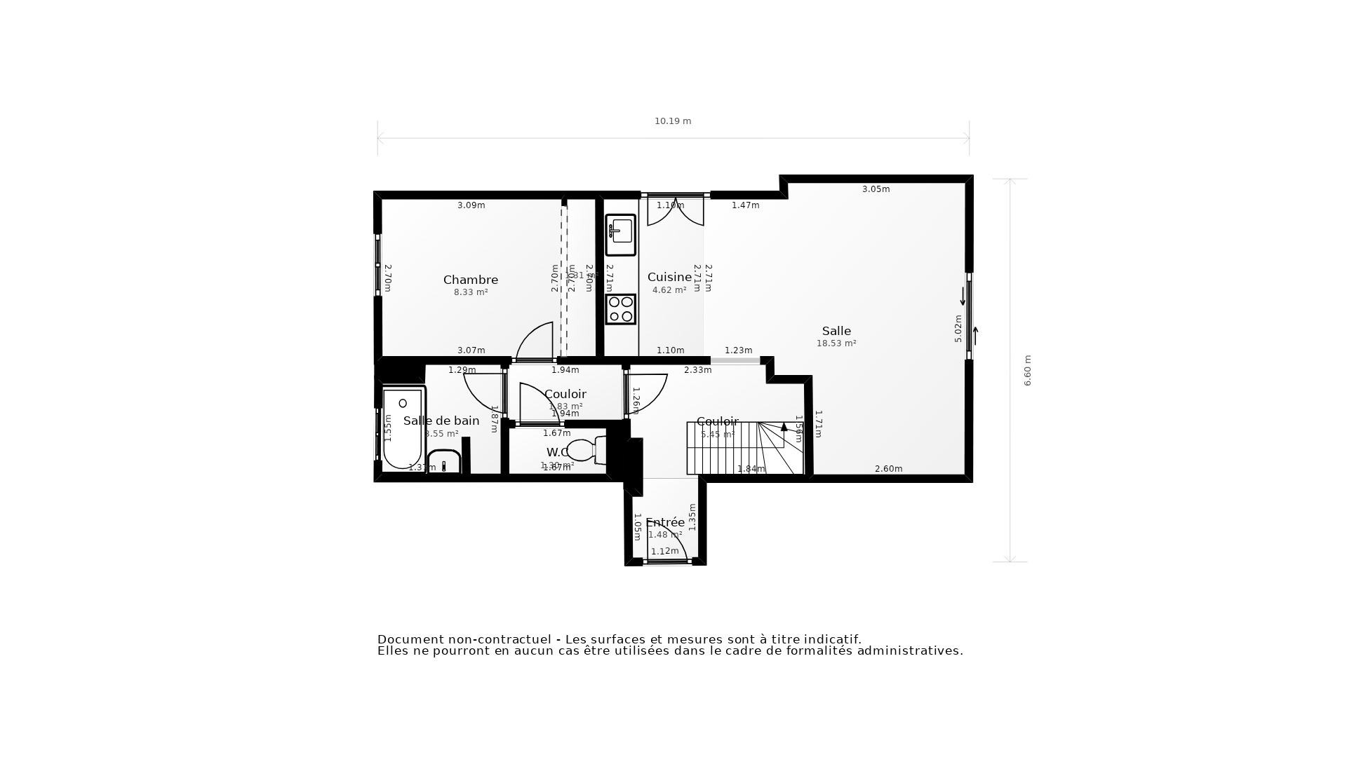 Vente Appartement TOULOUSE - 3 pièces - 61 m² - (31400)