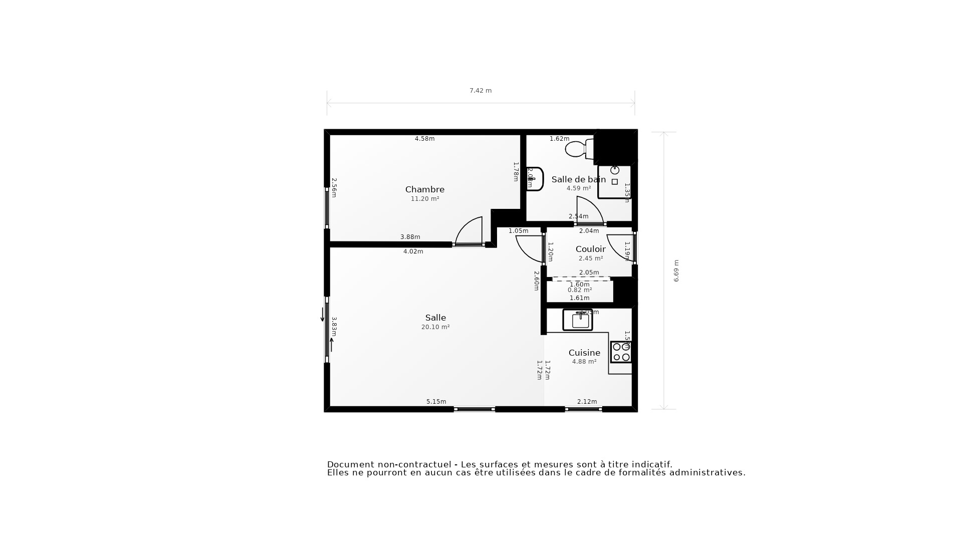 Vente Appartement BORDEAUX - 2 pièces - 48 m² - (33300)