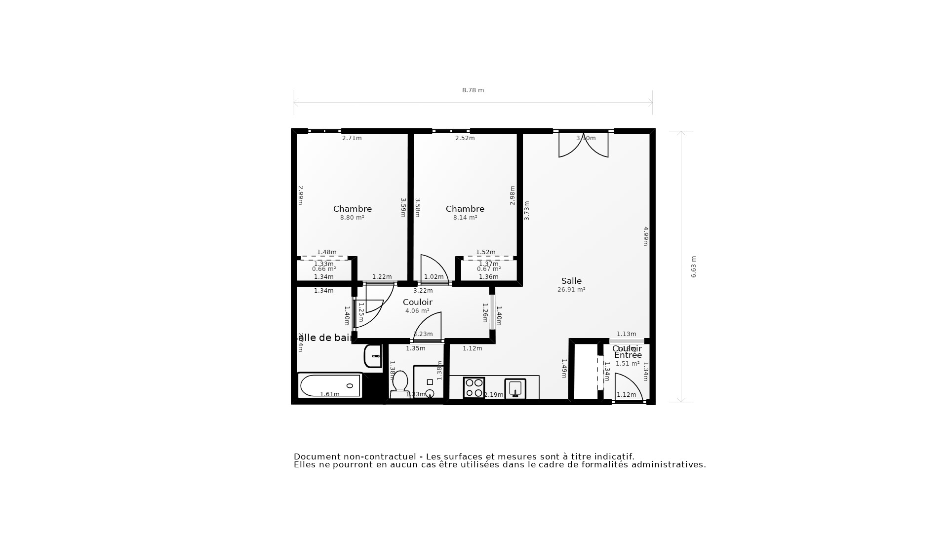 Vente Appartement AUBERGENVILLE - 3 pièces - 58 m² - (78410)