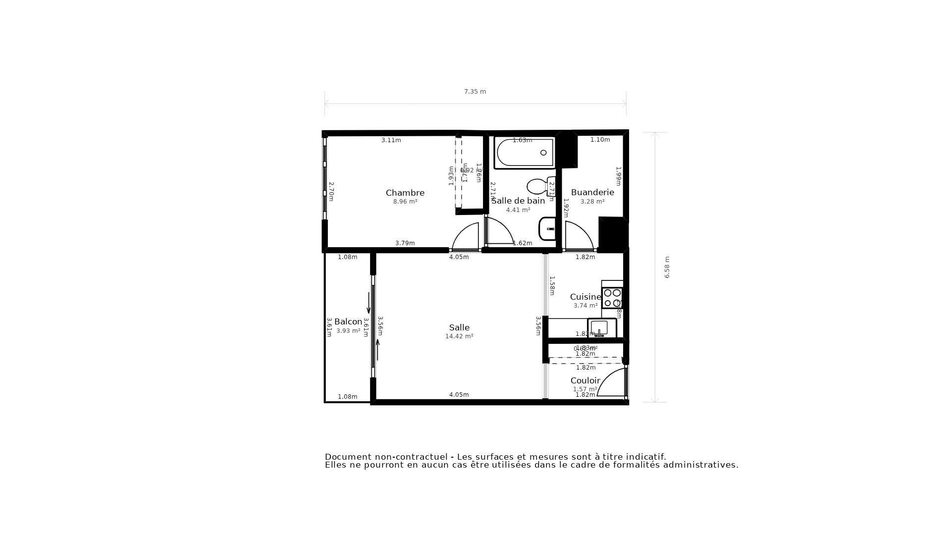 Vente Appartement BORDEAUX - 2 pièces - 43 m² - (33100)