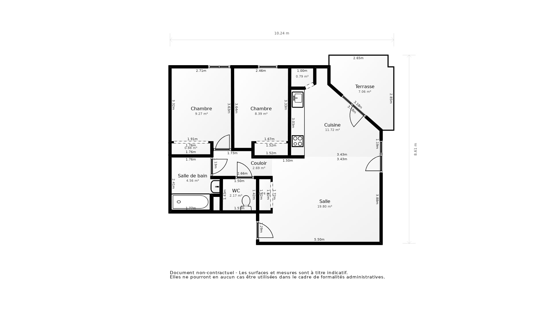 Vente Appartement CUGNAUX - 3 pièces - 65 m² - (31270)