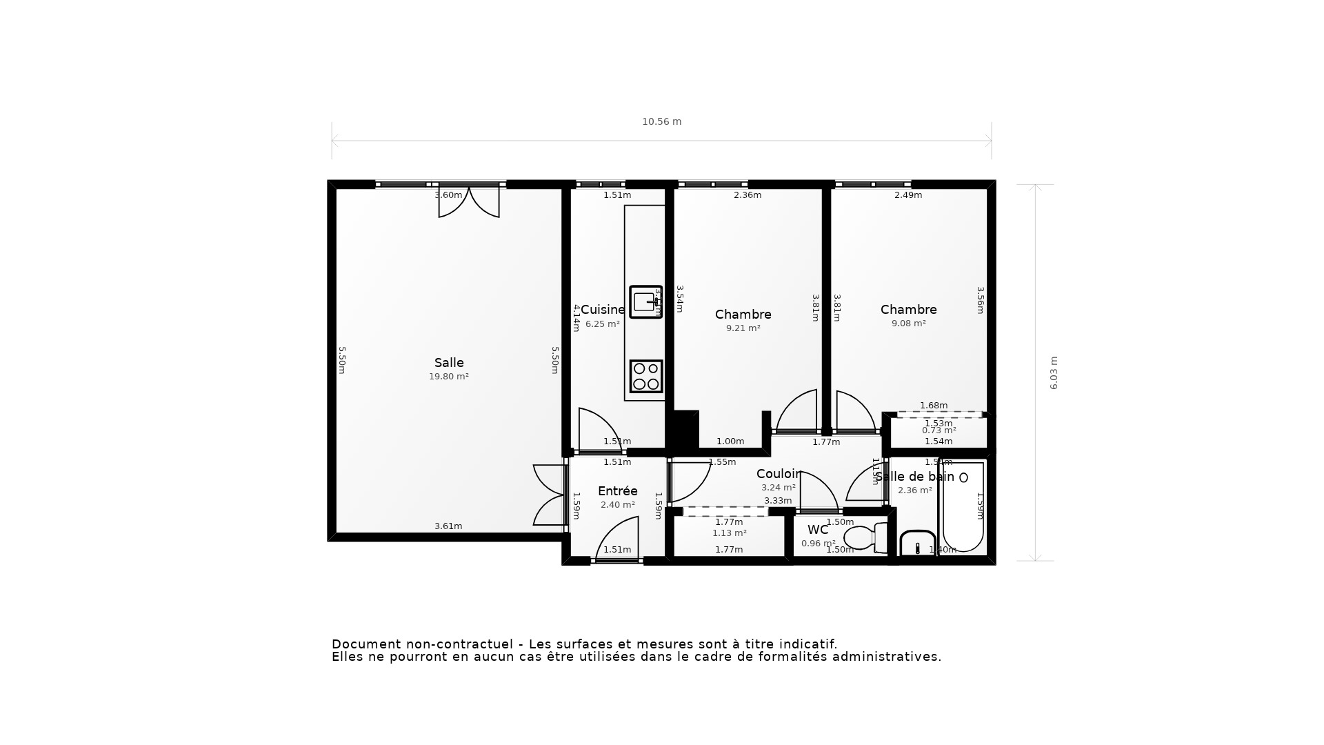 Vente Appartement VAUREAL - 3 pièces - 61 m² - (95490)