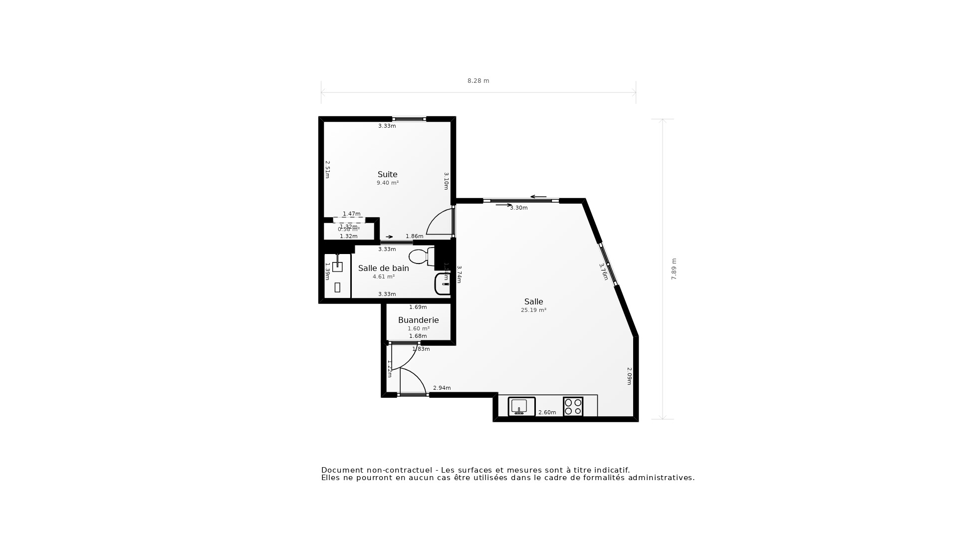 Vente Appartement MERIGNAC - 2 pièces - 46 m² - (33700)