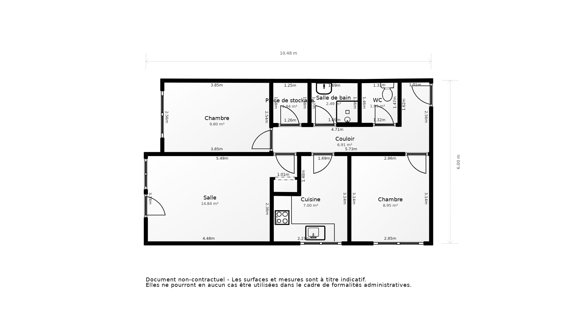 Vente Appartement TOULOUSE - 3 pièces - 56 m² - (31400)