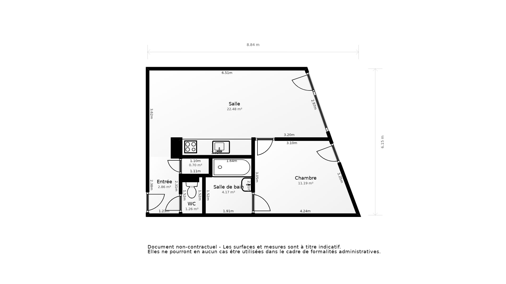 Vente Appartement BORDEAUX - 2 pièces - 45 m² - (33300)