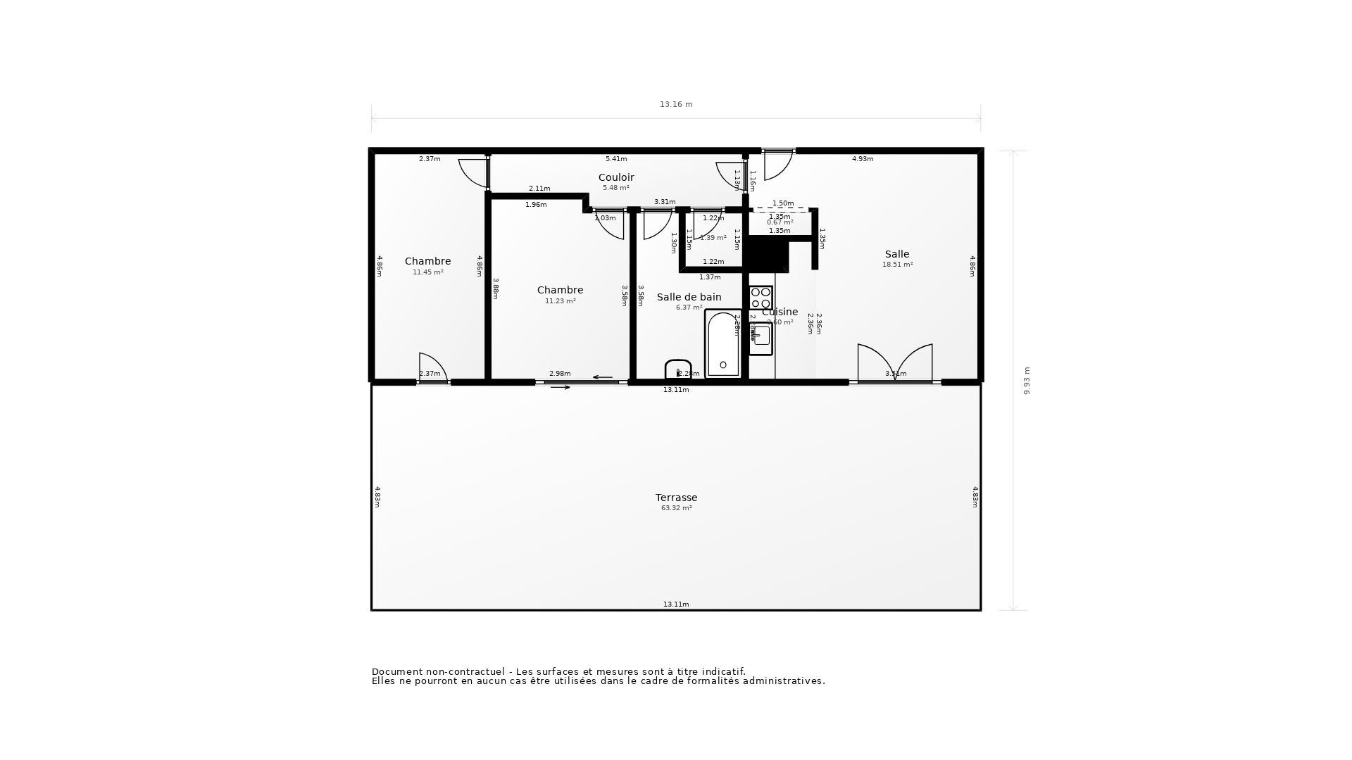 Vente Appartement BOIS D ARCY - 3 pièces - 63 m² - (78390)