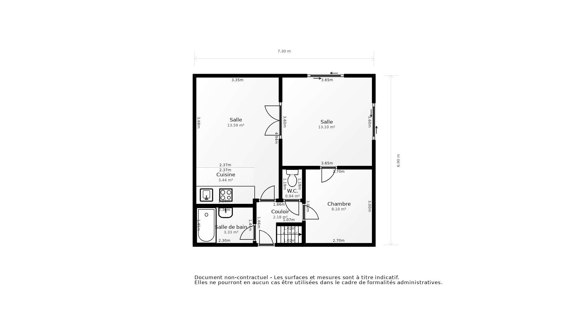Vente Appartement VIELLE ST GIRONS - 3 pièces - 57 m² - (40560)
