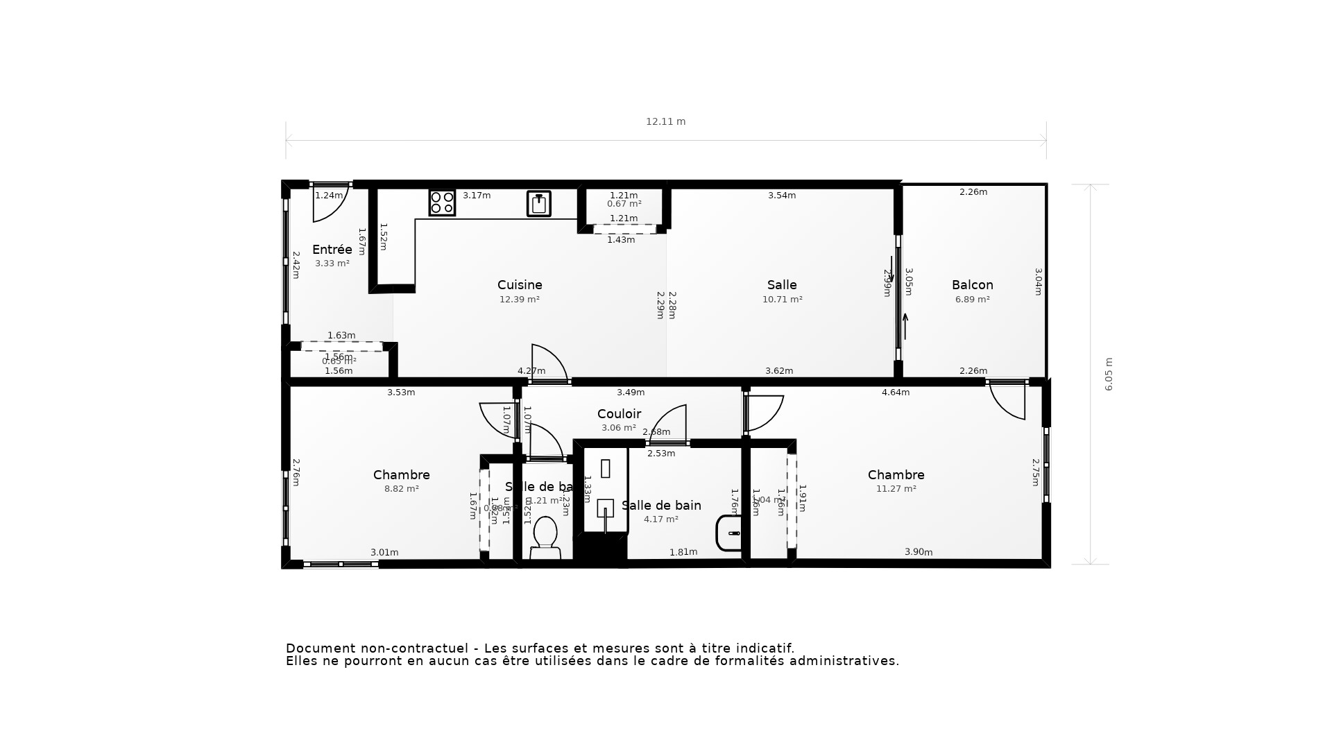 Vente Appartement BORDEAUX - 3 pièces - 63 m² - (33000)