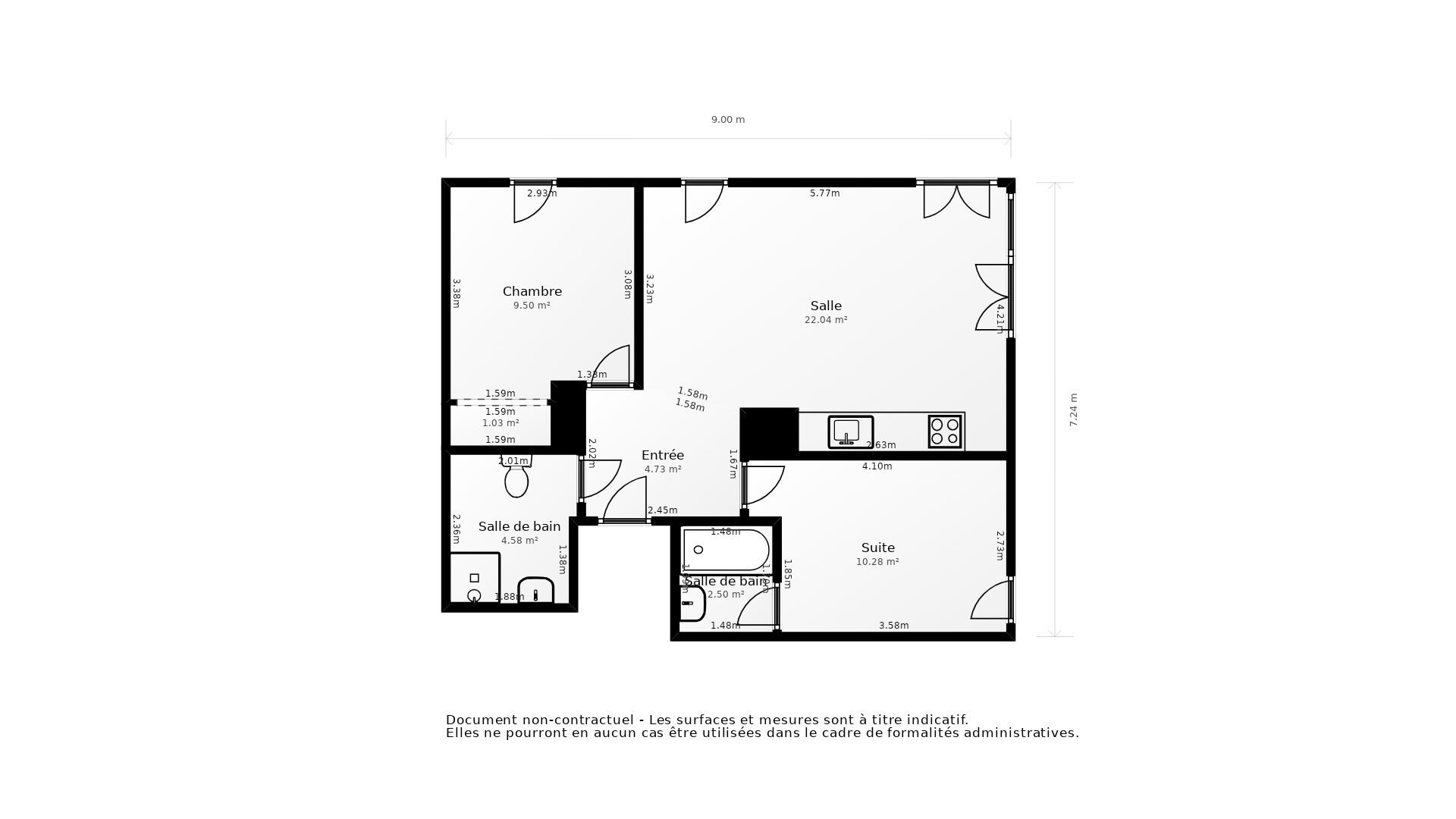 Vente Appartement TOURS - 3 pièces - 65 m² - (37100)