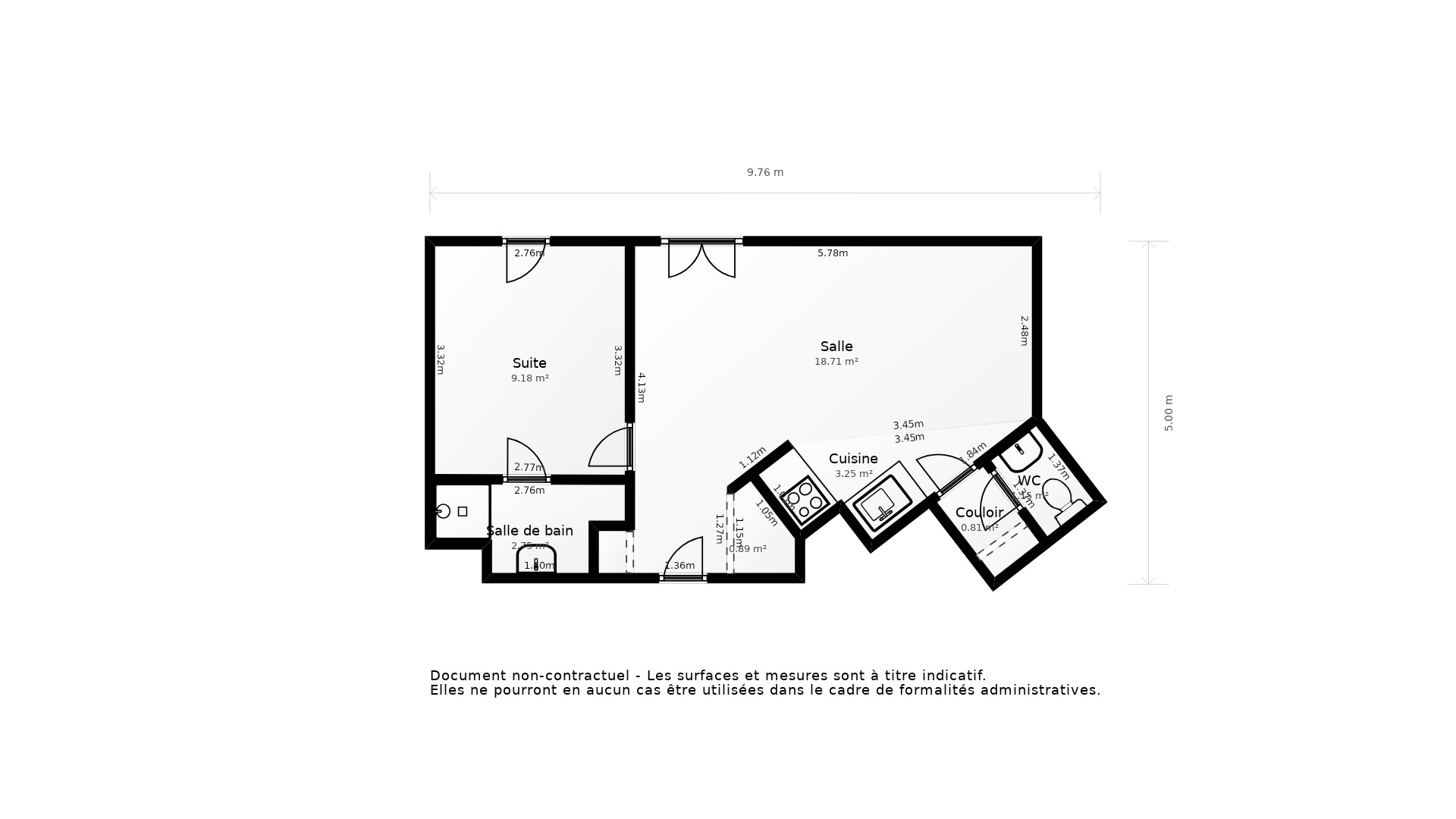 Vente Appartement POISSY - 2 pièces - 38,4 m² - (78300)