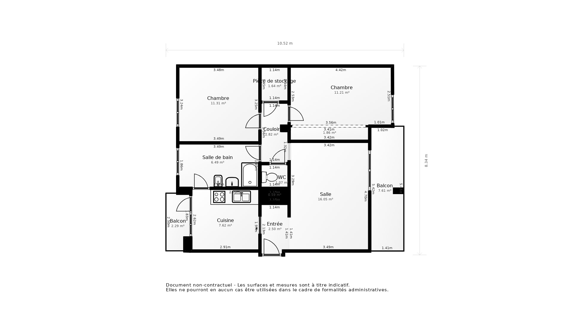 Vente Appartement FONTAINES SUR SAONE - 3 pièces - 62 m² - (69270)