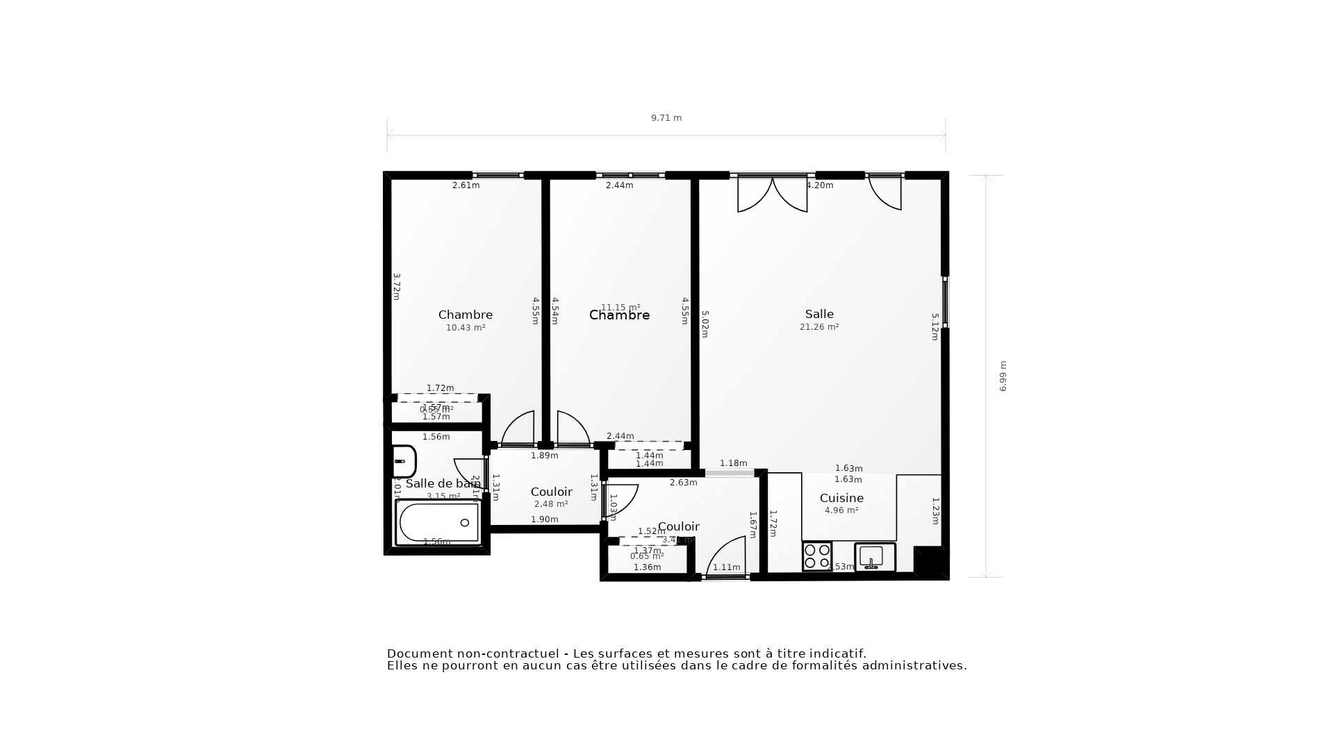 Vente Appartement LE HAILLAN - 3 pièces - 67 m² - (33185)
