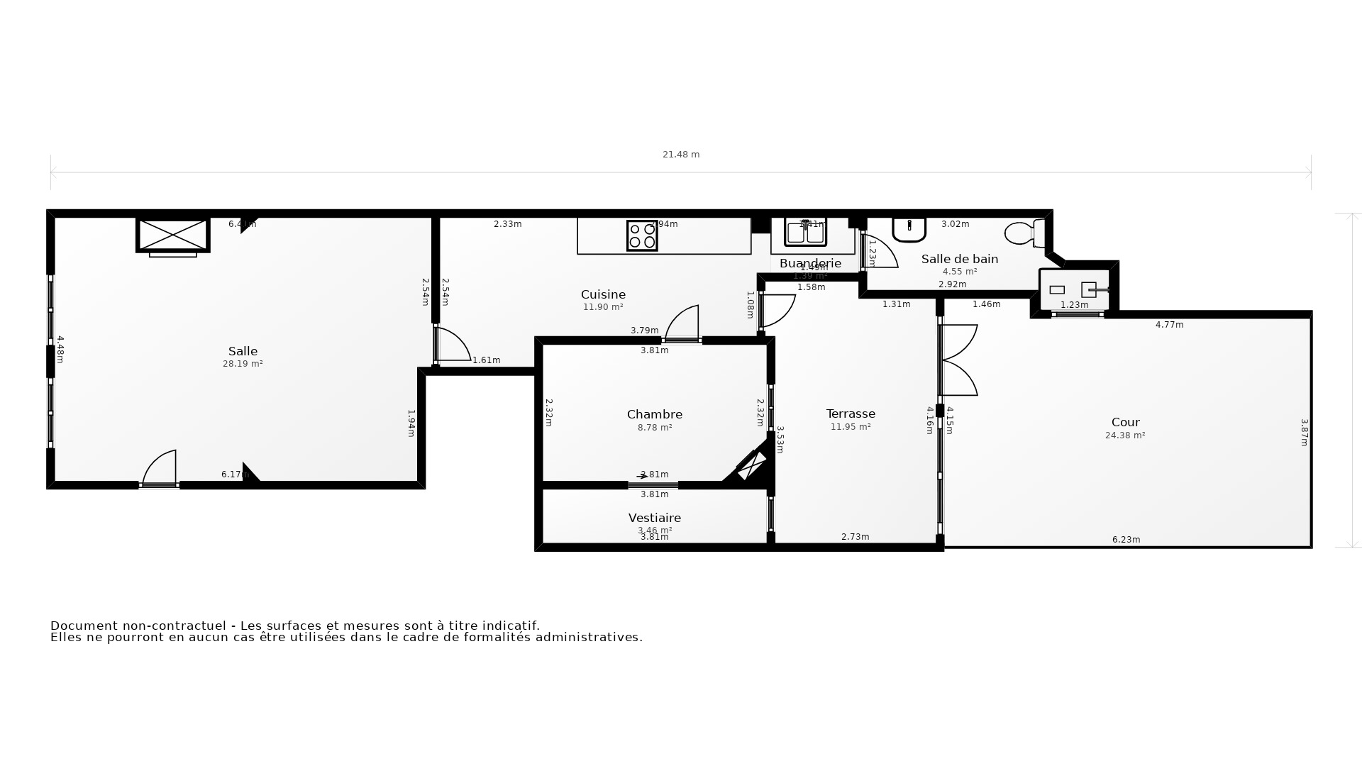 Vente Appartement BORDEAUX - 3 pièces - 79 m² - (33000)