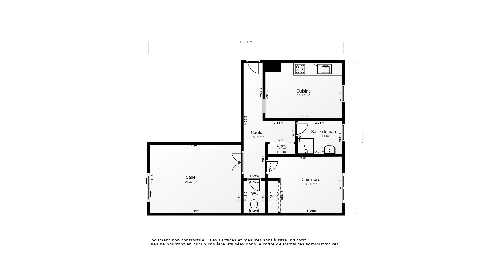 Vente Appartement TOURS - 2 pièces - 53 m² - (37000)