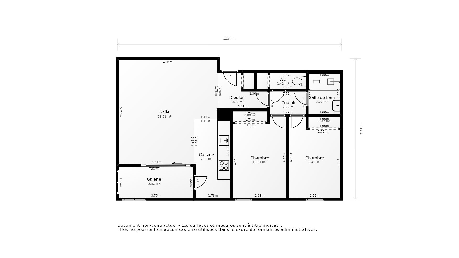 Vente Appartement MERIGNAC - 3 pièces - 65 m² - (33700)