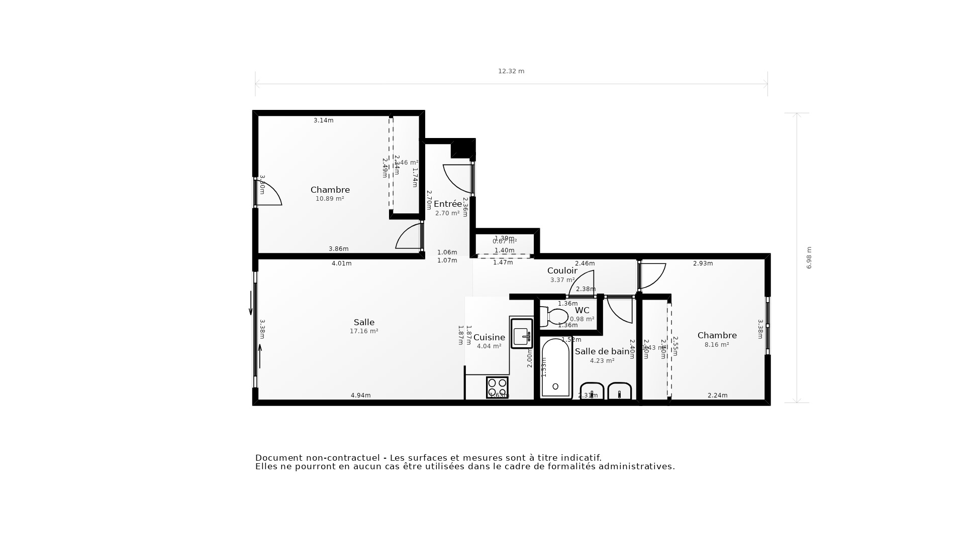 Vente Appartement BORDEAUX - 3 pièces - 63 m² - (33300)