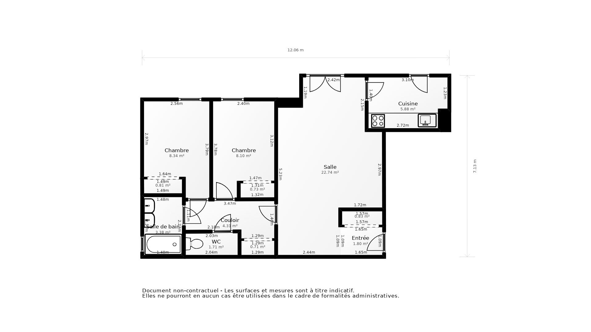 Vente Appartement TOULOUSE - 3 pièces - 70 m² - (31400)