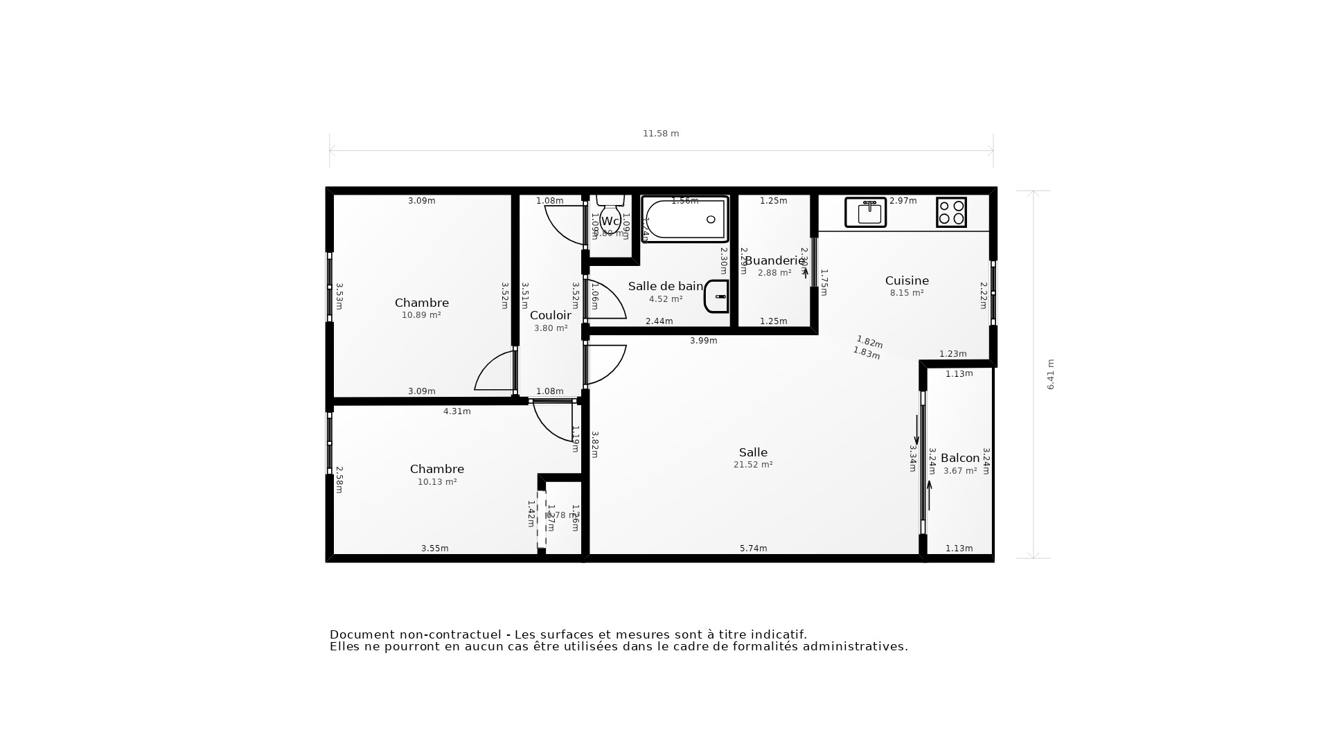 Vente Appartement VILLENAVE D ORNON - 3 pièces - 66 m² - (33140)