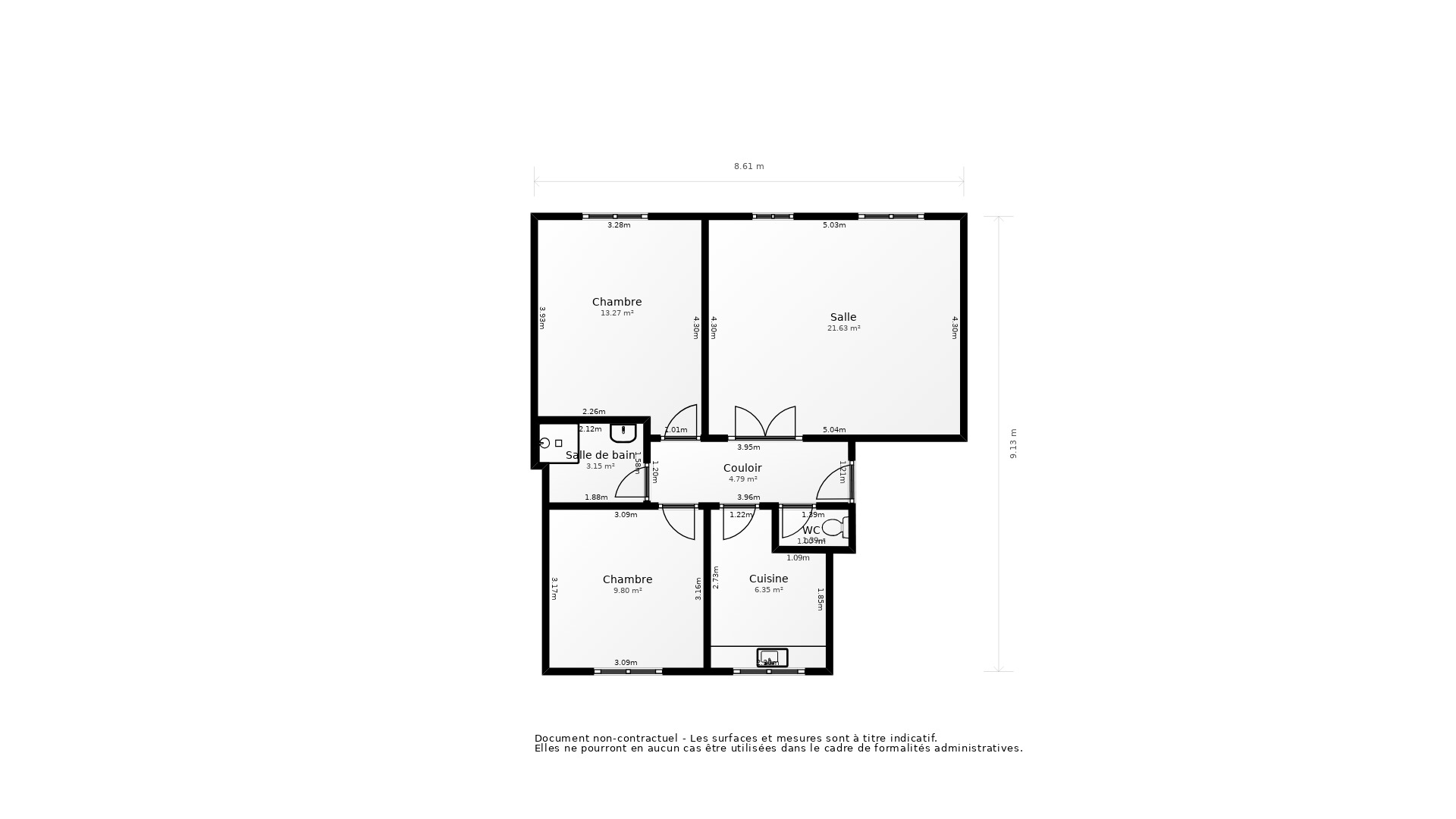 Vente Appartement BREST - 3 pièces - 66 m² - (29200)