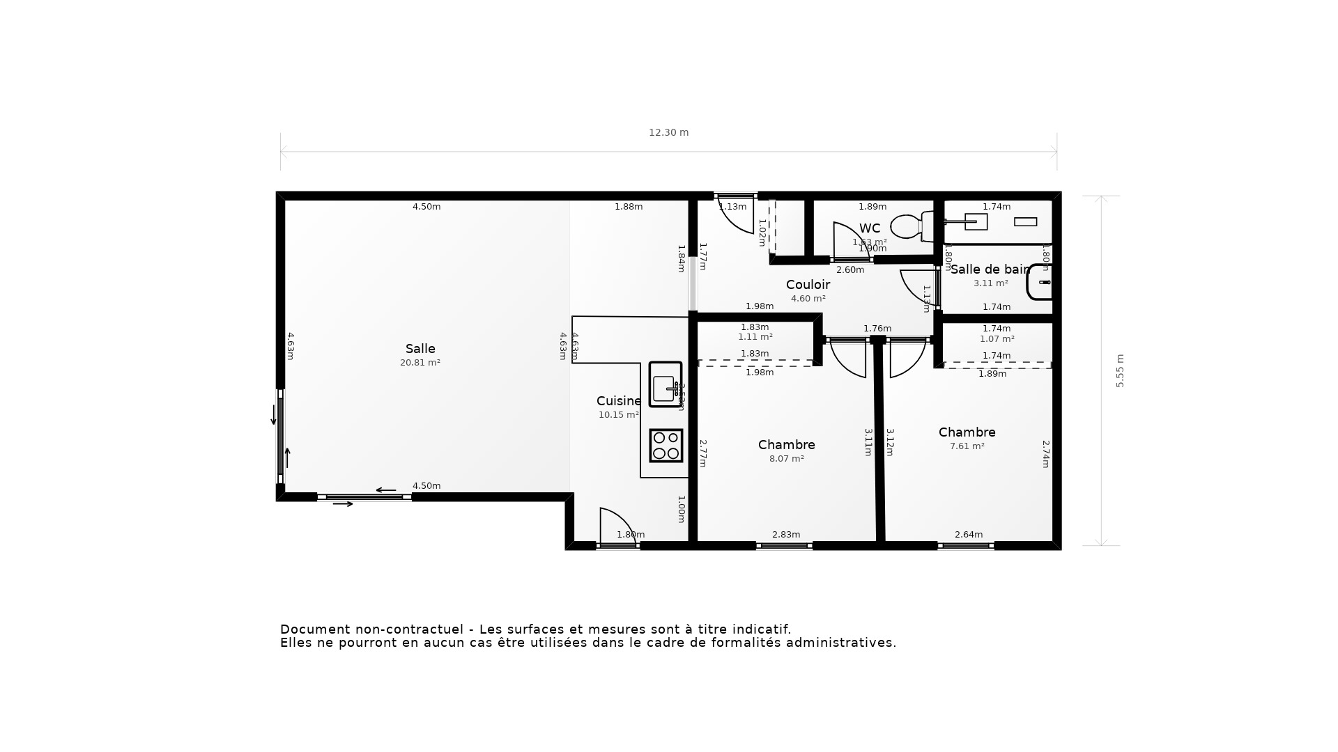 Vente Appartement TOURNEFEUILLE - 3 pièces - 57 m² - (31170)