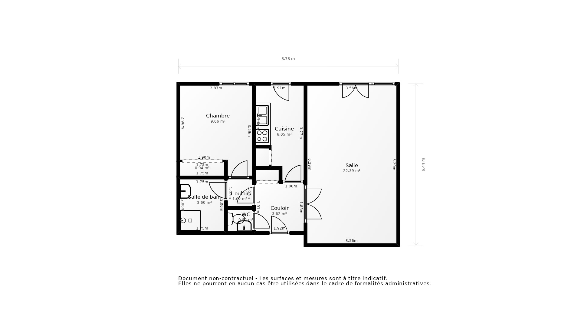 Vente Appartement MERIGNAC - 2 pièces - 49 m² - (33700)
