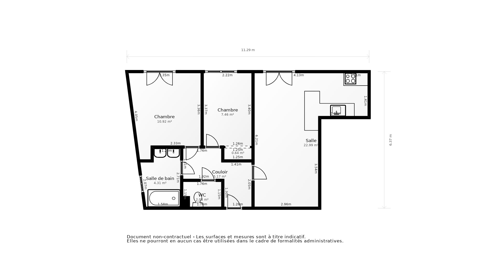 Vente Appartement CENON - 3 pièces - 60,5 m² - (33150)