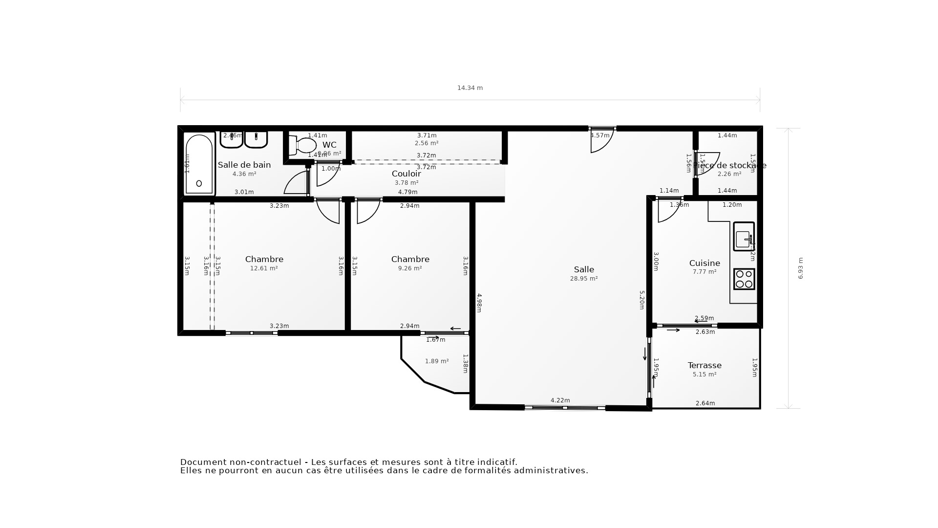 Vente Appartement TOULOUSE - 3 pièces - 73 m² - (31200)