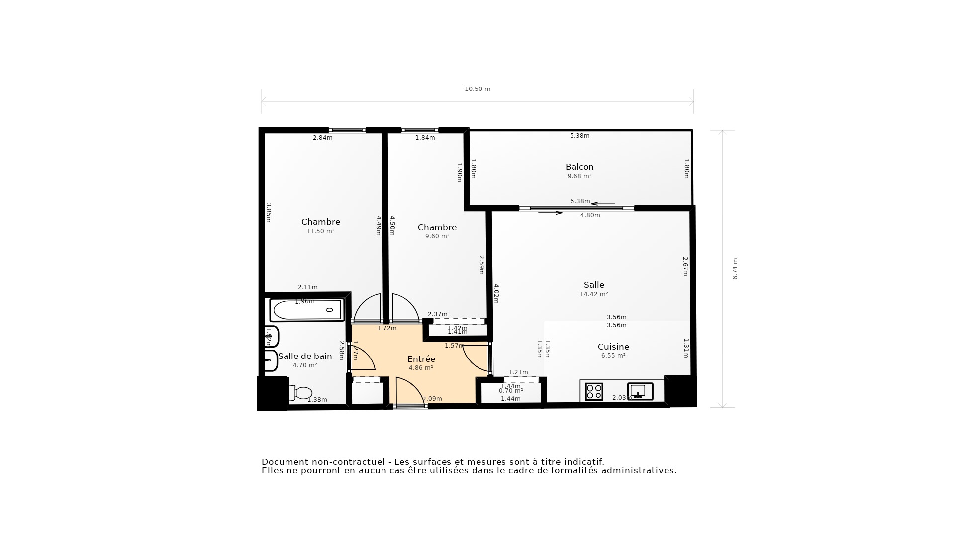 Vente Appartement TOULOUSE - 3 pièces - 59 m² - (31000)
