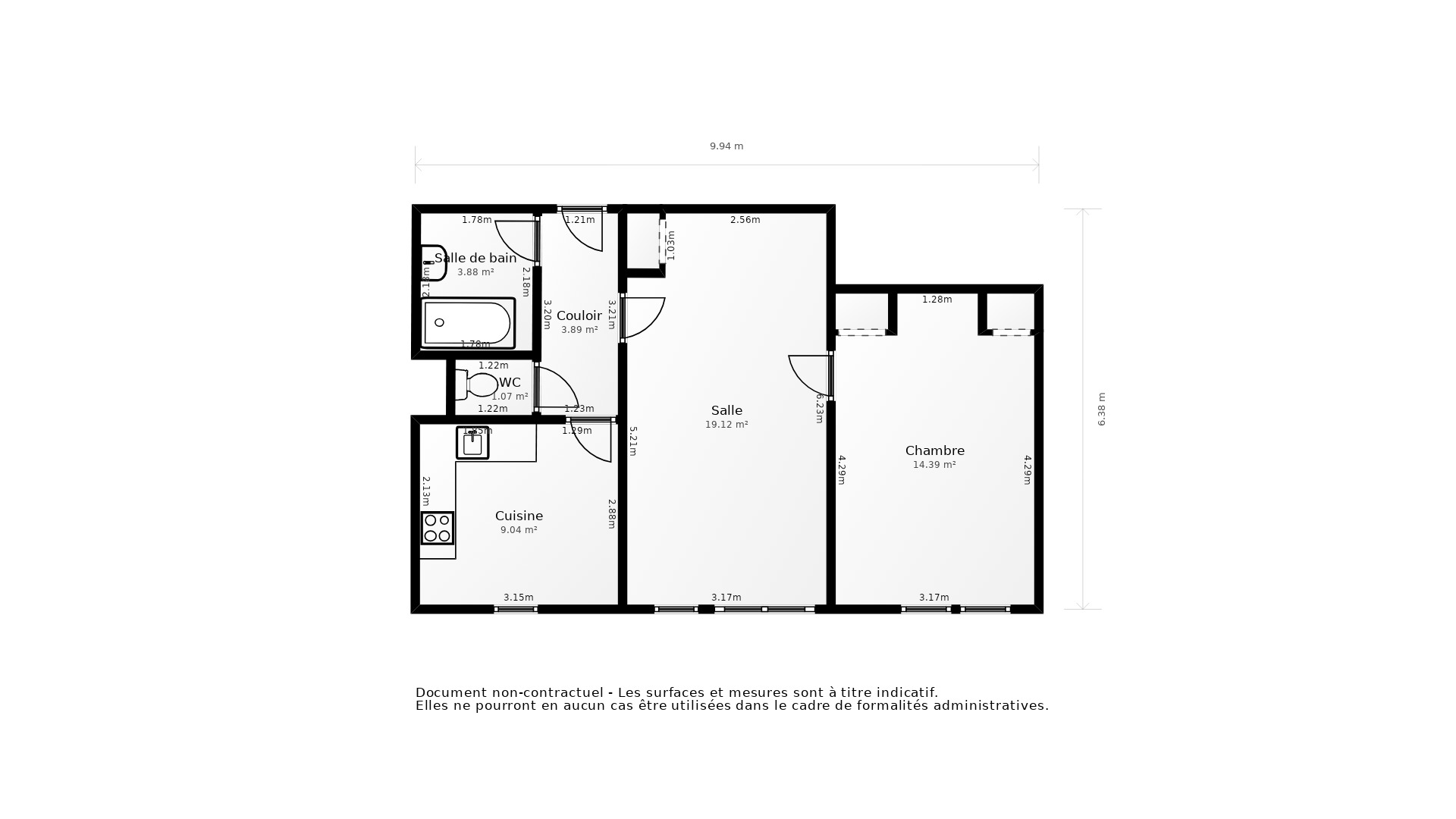 Vente Appartement TOURS - 2 pièces - 53 m² - (37000)