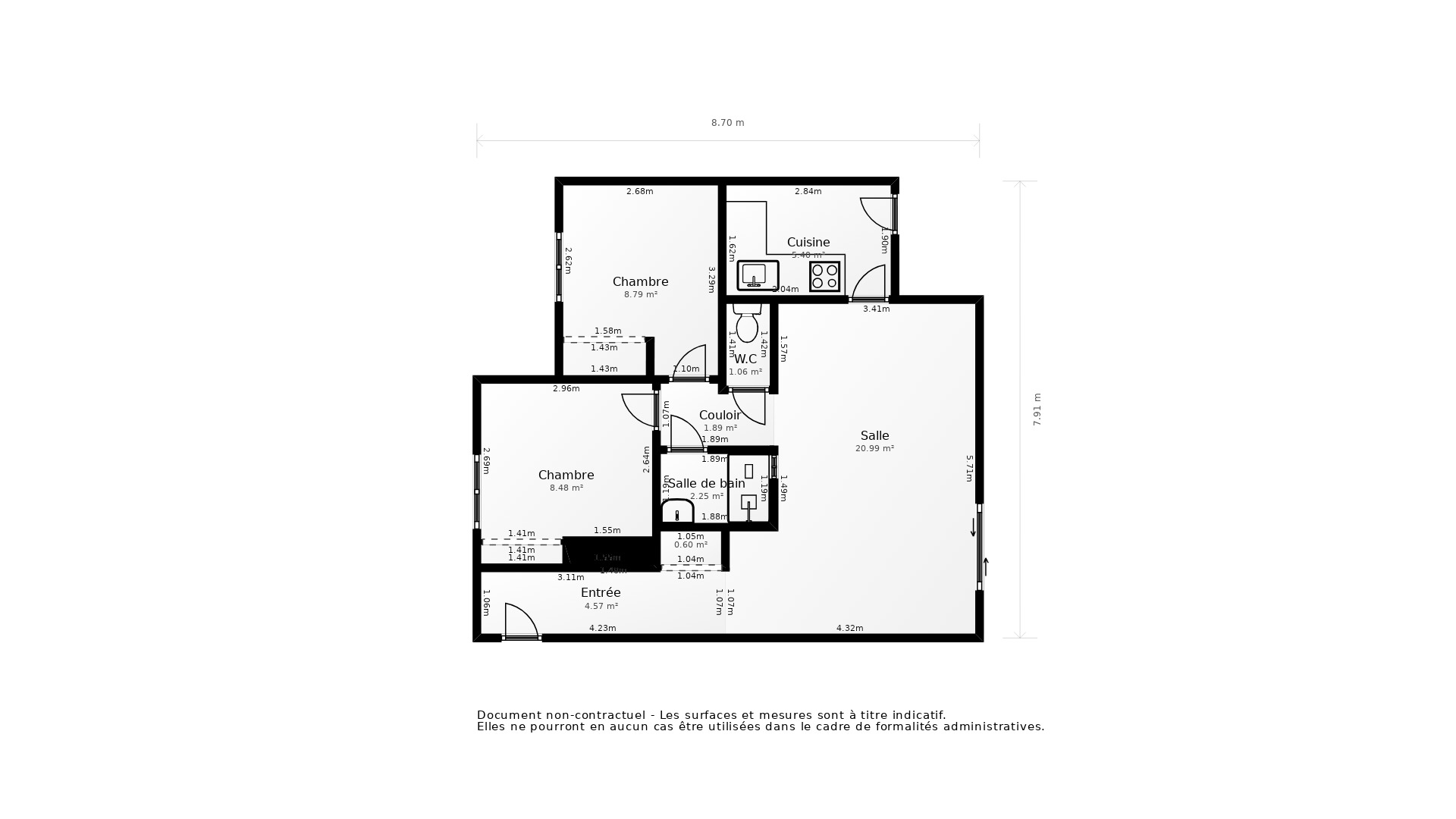 Vente Appartement NANTES - 3 pièces - 57 m² - (44300)